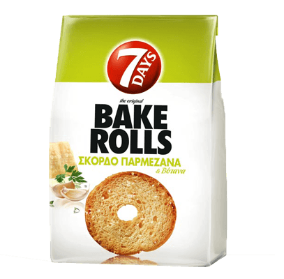 Bake Rolls με γεύση σκόρδο-παρμεζάνα 7Days